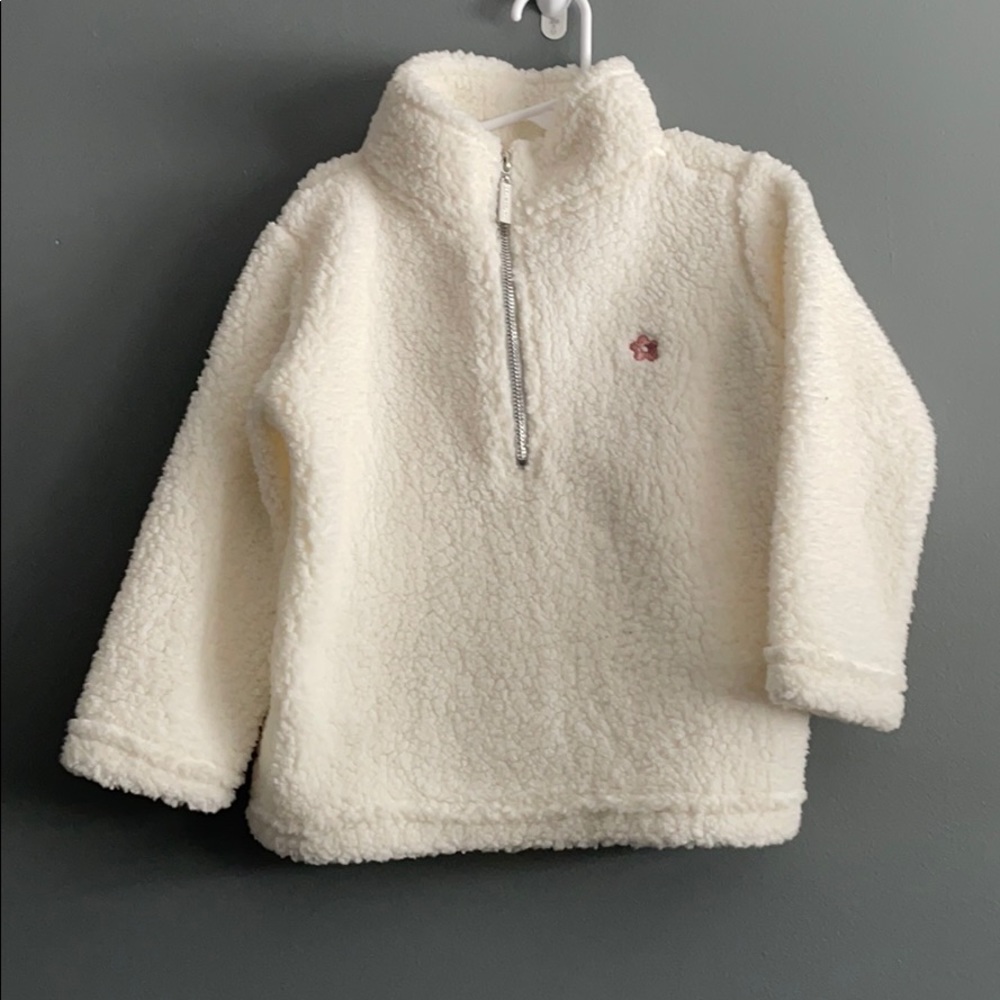 Limited Too Off White Love Fleece 3/4 Zip Pullover